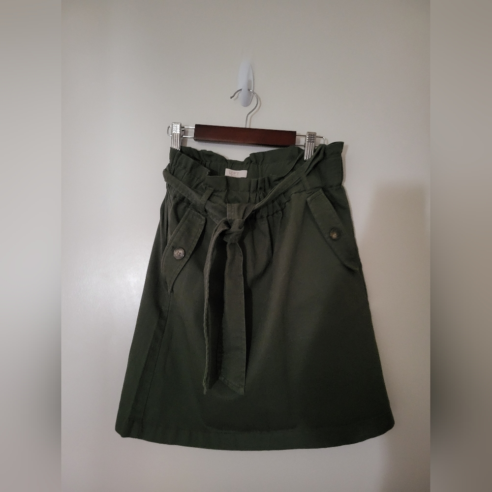 Loft womens 00p ruffle trim tie waist skirt